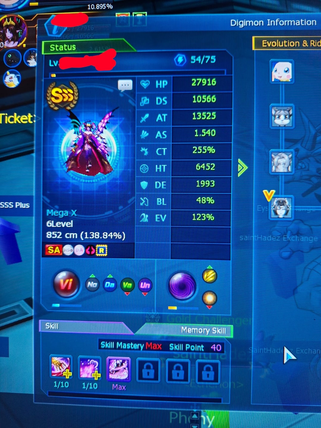 Conta NADMO com 5SSS+ e Lilith X