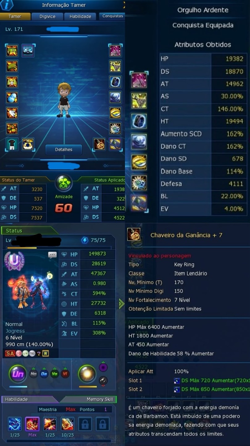 CONTA LA ALPHAMON 4U+ Chaveiro Novo +7
